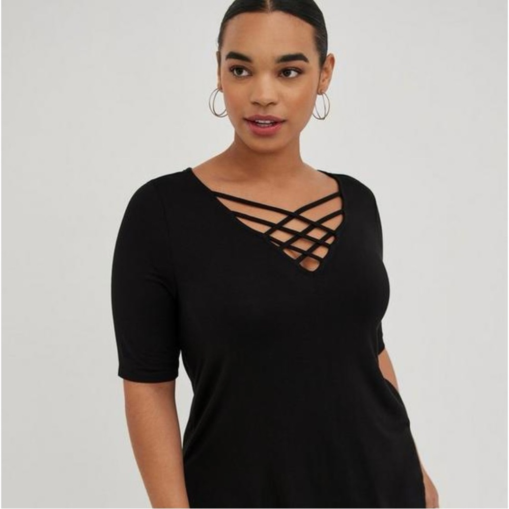 Torrid Favorite Tunic Super Soft V-Neck Strappy Tunic Tee